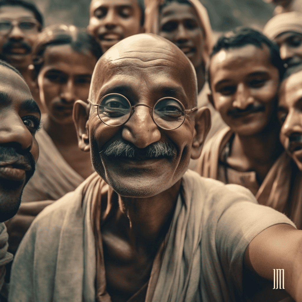 Imagen de Mahatma Gandhi generada por IA